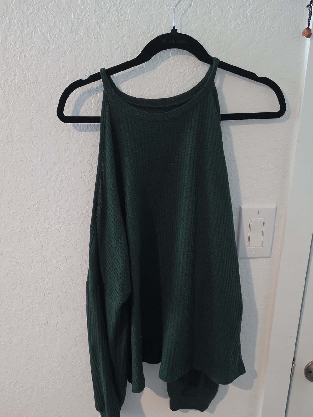 SHEIN Dark Green Waffle Halter Tank Top